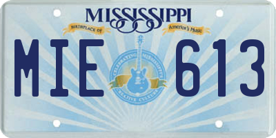 MS license plate MIE613