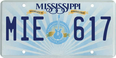 MS license plate MIE617