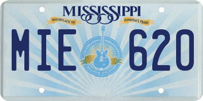 MS license plate MIE620