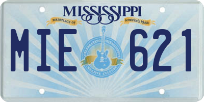 MS license plate MIE621