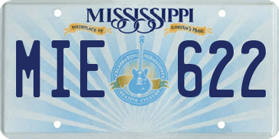 MS license plate MIE622