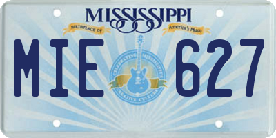 MS license plate MIE627
