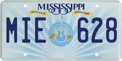 MS license plate MIE628