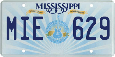 MS license plate MIE629