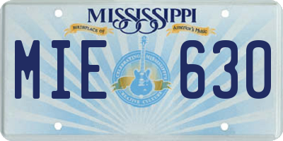 MS license plate MIE630
