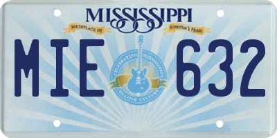 MS license plate MIE632