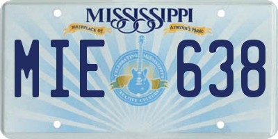 MS license plate MIE638
