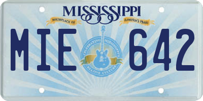 MS license plate MIE642