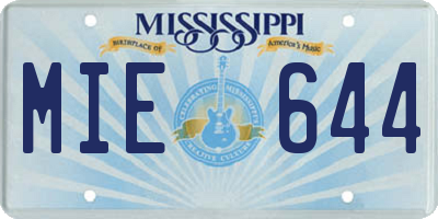 MS license plate MIE644