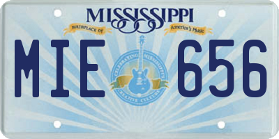 MS license plate MIE656