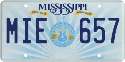MS license plate MIE657