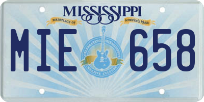 MS license plate MIE658
