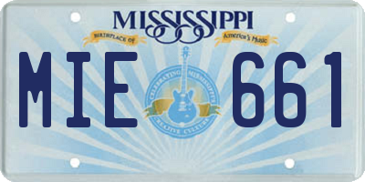 MS license plate MIE661