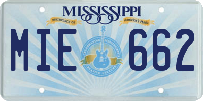 MS license plate MIE662