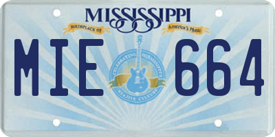 MS license plate MIE664