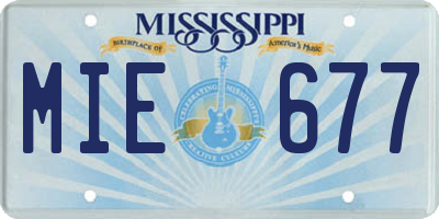 MS license plate MIE677