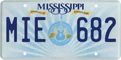 MS license plate MIE682