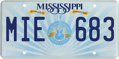 MS license plate MIE683