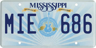 MS license plate MIE686