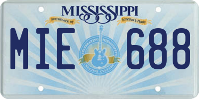 MS license plate MIE688