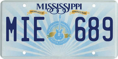 MS license plate MIE689