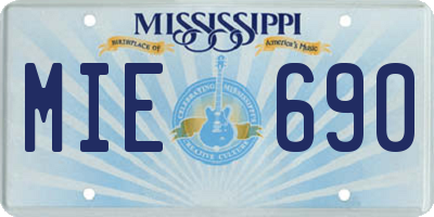 MS license plate MIE690
