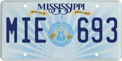 MS license plate MIE693