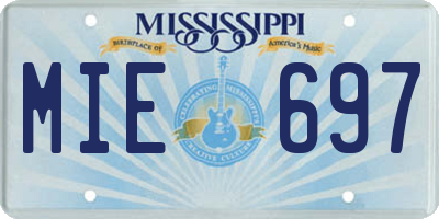 MS license plate MIE697