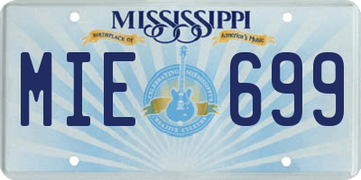 MS license plate MIE699