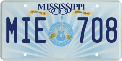 MS license plate MIE708