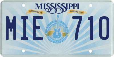 MS license plate MIE710