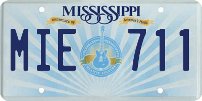 MS license plate MIE711