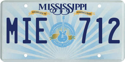 MS license plate MIE712