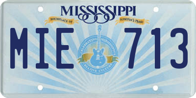 MS license plate MIE713