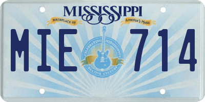 MS license plate MIE714