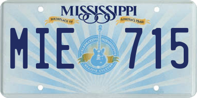 MS license plate MIE715