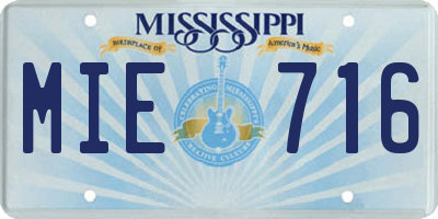 MS license plate MIE716