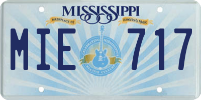 MS license plate MIE717