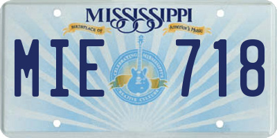 MS license plate MIE718