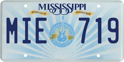 MS license plate MIE719