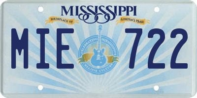 MS license plate MIE722
