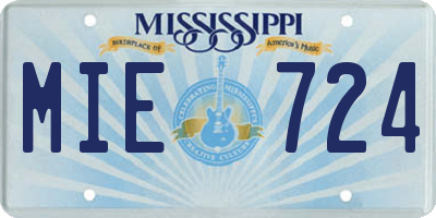 MS license plate MIE724