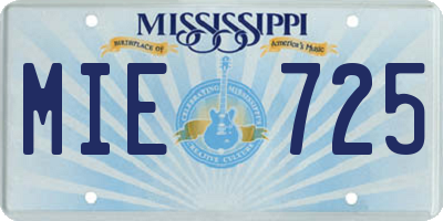 MS license plate MIE725
