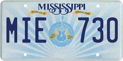 MS license plate MIE730