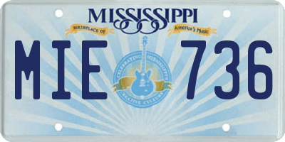 MS license plate MIE736
