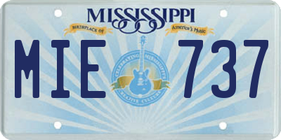 MS license plate MIE737