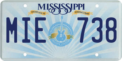 MS license plate MIE738