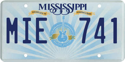 MS license plate MIE741