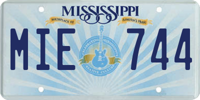 MS license plate MIE744