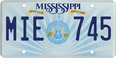 MS license plate MIE745